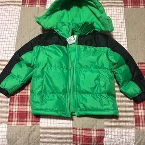 Operation Warm Kids Green & Black Puffer Jacket Sz 3T